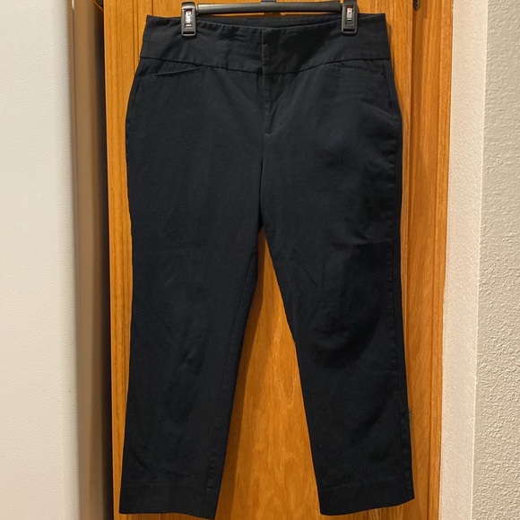 Elle Pants - Elle Black High Rise Cotton Stretch Cropped Dress Pants Size 12